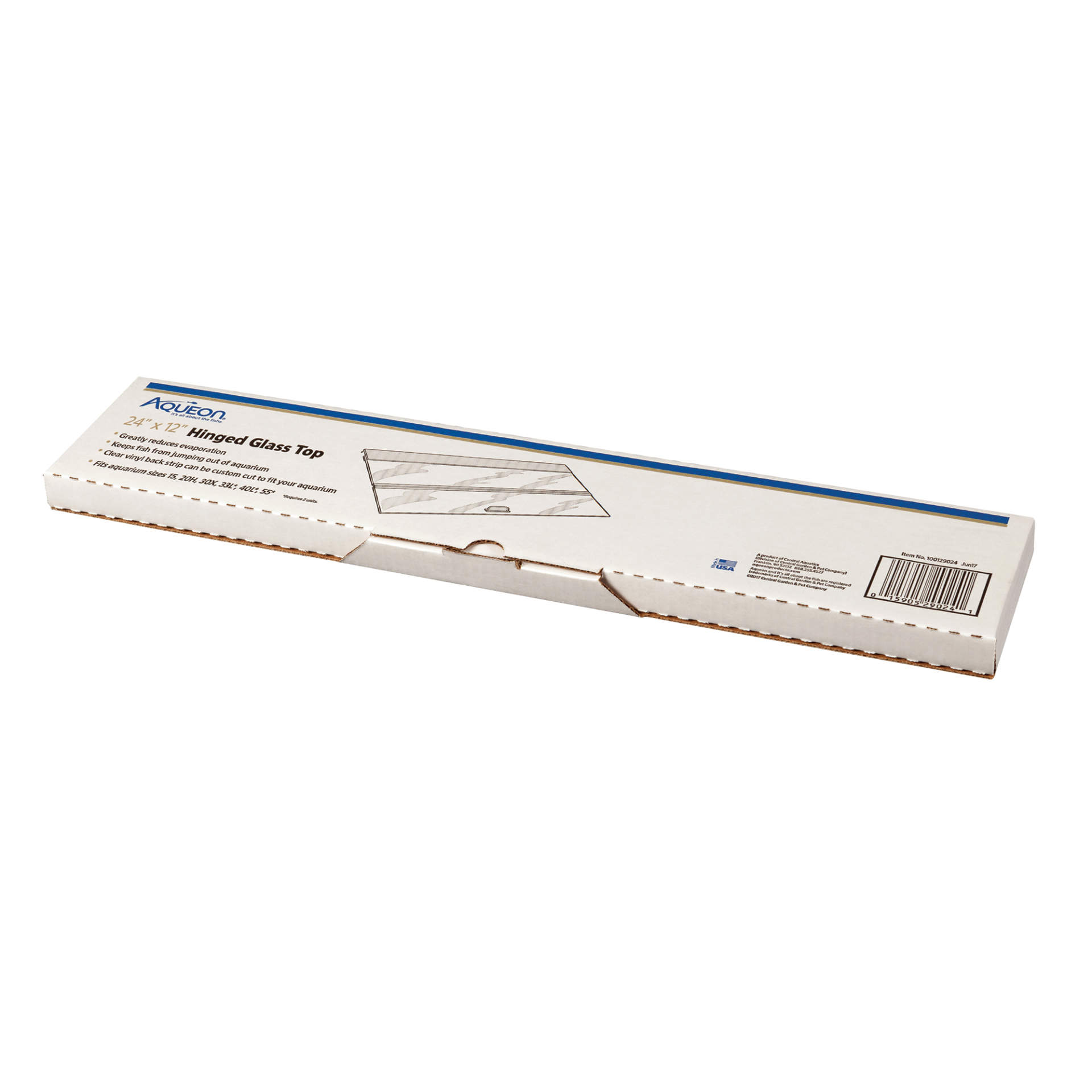 Coperchio per acquario in vetro temperato a cerniera Aqueon Versa-Top