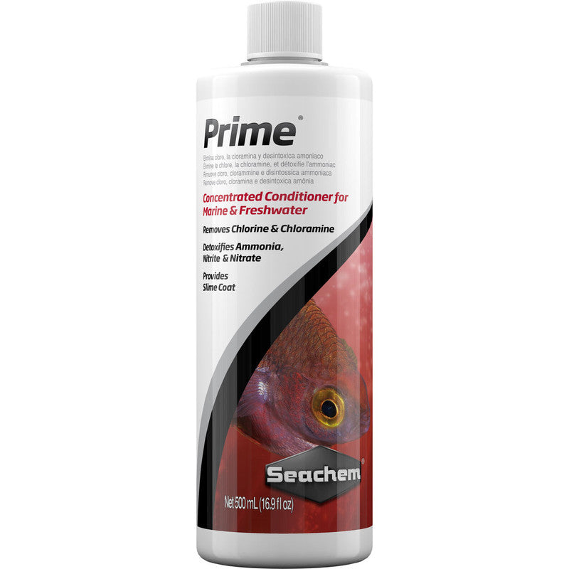 Flacone di biocondizionatore Seachem Prime 500 mL per acquari d'acqua dolce e marina